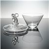 Image 3 : Steuben Clear Crystal Lidded Bowl, Ram Finial