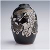 Image 1 : Naked Raku Studio Vase with Dramatic Crackle Texture