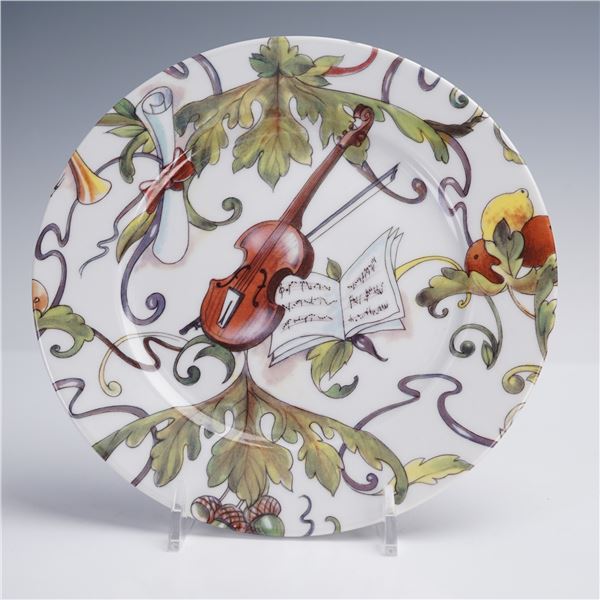 Limoges Porcelain Decorative Plate with Musical Motif