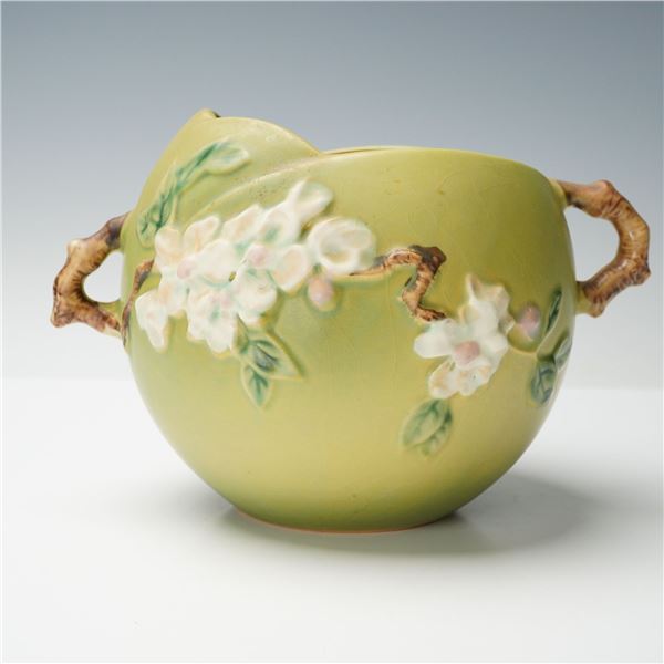 Roseville Pottery Double Handled Jardiniere, Apple Blossom