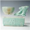 Image 2 : 3pc McCoy Pottery Aqua Glaze Planter and Vases
