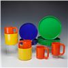 Image 1 : 16pc Massimo Vignelli for Heller Multicolor Plastic Bowls, Mugs, and Plates
