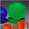 Image 4 : 16pc Massimo Vignelli for Heller Multicolor Plastic Bowls, Mugs, and Plates