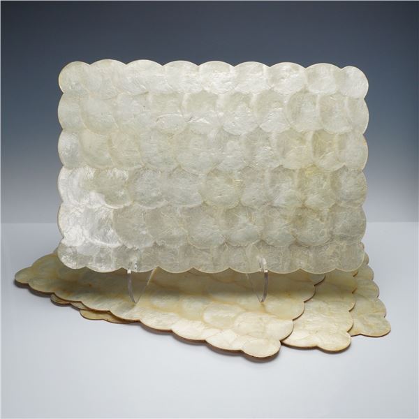 4pc Shell-Craft Rectangular Placemats, Capiz Shell
