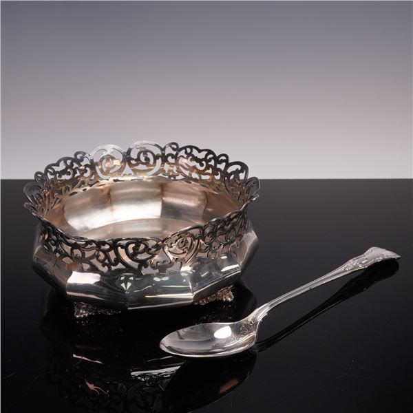 2pc Reed & Barton Silverplate Bowl and Serving Spoon