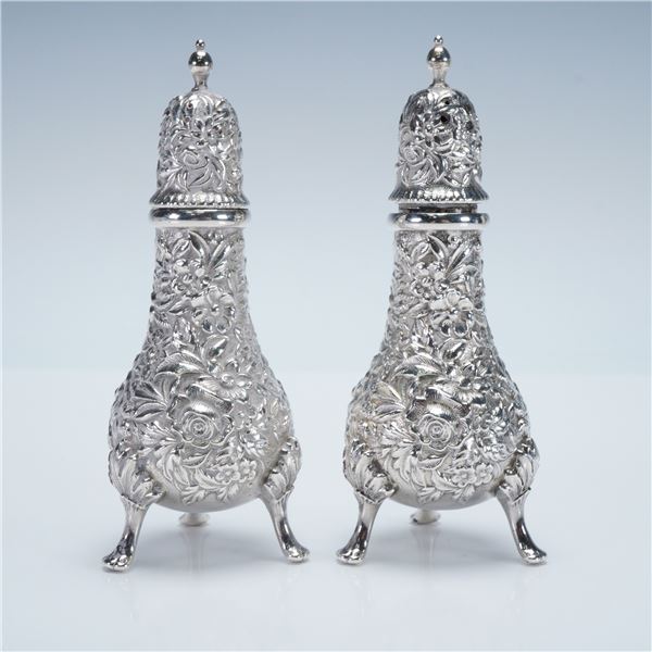 Pair of S. Kirk & Son Sterling Silver Salt & Pepper Shakers, Repousse
