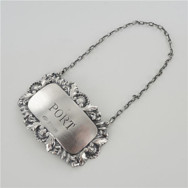 Israel Freeman & Son Sterling Silver Decanter Label