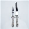 Image 2 : 2pc S. Kirk & Son Repousse Serving Utensils, Carving Knife and Fork