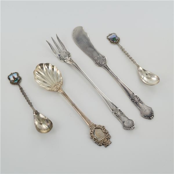 5pc Sterling and Non-Sterling Silver Flatware Set