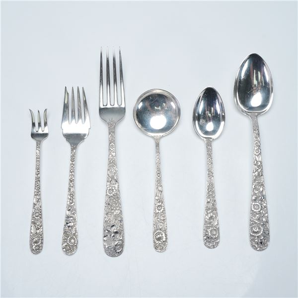 6pc S. Kirk & Son Sterling Silver Flatware, Repousse