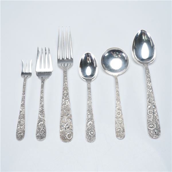 6pc S. Kirk & Son Sterling Silver Repousse Flatware