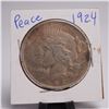 Image 1 : 1924 Peace Dollar Silver One Dollar Coin