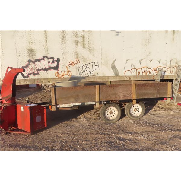 2010 Penner Bumperhill Tandem 12' Flat Deck -  Stake Pockets/Wood Removable Sides, 15" Tires NO TOD