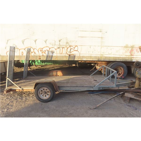 Bumper Hitch 12' Flat Deck Single-Axle Trailer With Ramps, 14" Tires NO TOD