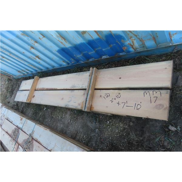 Twelve 2" x 10" Boards, 7'–10'