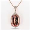 Image 1 : 82.69 ctw Morganite and 1.46 ctw Diamond 14K Rose and White Gold Pendant