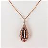 Image 1 : 8.24 ctw Morganite and 0.45 ctw Diamond 14K Rose and White Gold Pendant