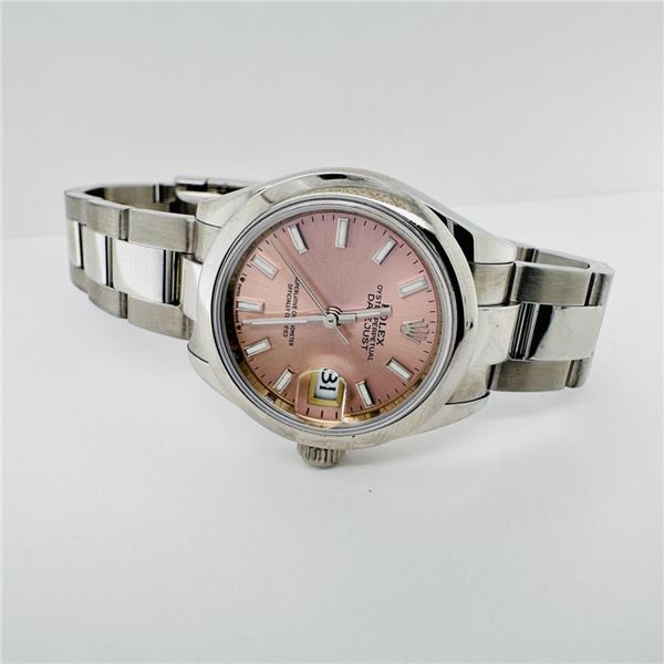 Rolex 2021 Datejust Stainless Steel 28mm Wristwatch with Pink Dial