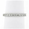 Image 2 : Platinum 0.77 ctw Channel Princess Diamond Milgrain Eternity Stackable Band Ring