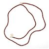 Image 3 : 20" Bead Narrow Tumbled Coral Strand Necklace w/ 14k Yellow Gold Ends & Clasp