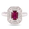 Image 1 : 1.14 ctw Ruby and 0.40 ctw Diamond Platinum Ring