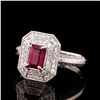 Image 2 : 1.14 ctw Ruby and 0.40 ctw Diamond Platinum Ring