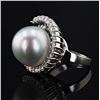 Image 2 : 16.4mm South Sea Pearl and 1.42 ctw Diamond 18K White Gold Ring