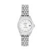 Image 2 : Rolex Ladies Quickset Stainless Steel Silver Index 18K White Gold Diamond Bezel