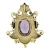 Image 4 : Vintage Victorian Revival Yellow Gold Oval Amethyst Pin Brooch Pendant