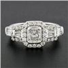 Image 8 : Solid 14k White Gold 1.46 ctw Radiant Diamond Engagement Ring