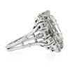 Image 5 : Vintage Platinum 5.1 ctw GIA Emerald Cut Baguette & Round Diamond Geometric Ring