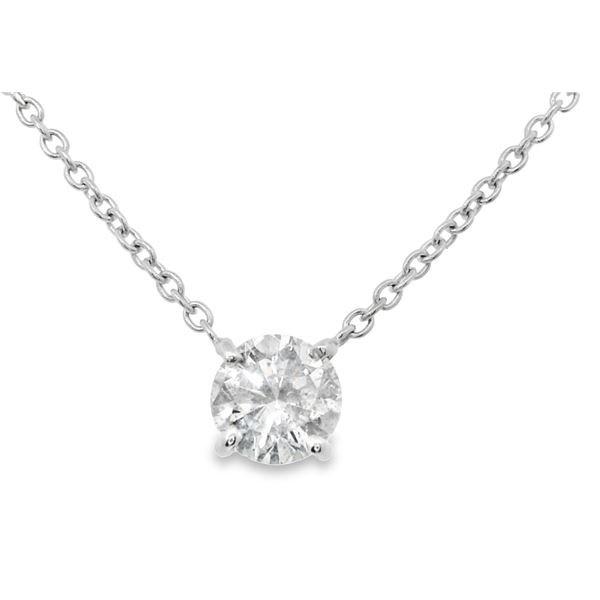 0.93 ct. Diamond Solitaire Necklace - 14KT White Gold