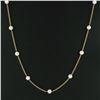 Image 2 : Estate 14k Yellow Gold 7.5mm White Pearl By The Yard 23.5" Cable Chain Necklace