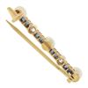 Image 3 : Antique 14k Rosy Yellow Gold 5mm Pearl, Sapphire & .10 ctw Diamond Bar Pin Brooc