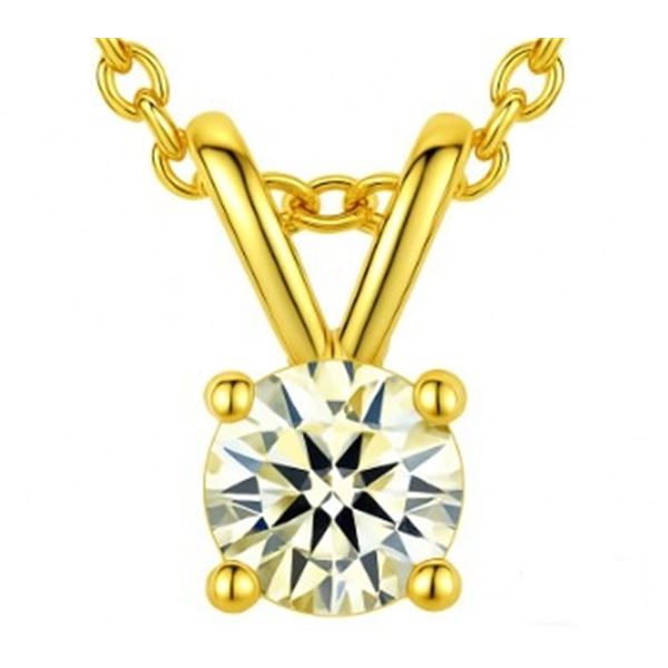 14K YELLOW GOLD NATURAL DIAMOND 0.11CT PENDANT