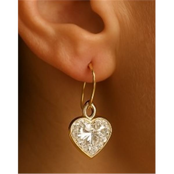10K YELLOW GOLD LAB DIAMOND 2.1CT EARRINGS
