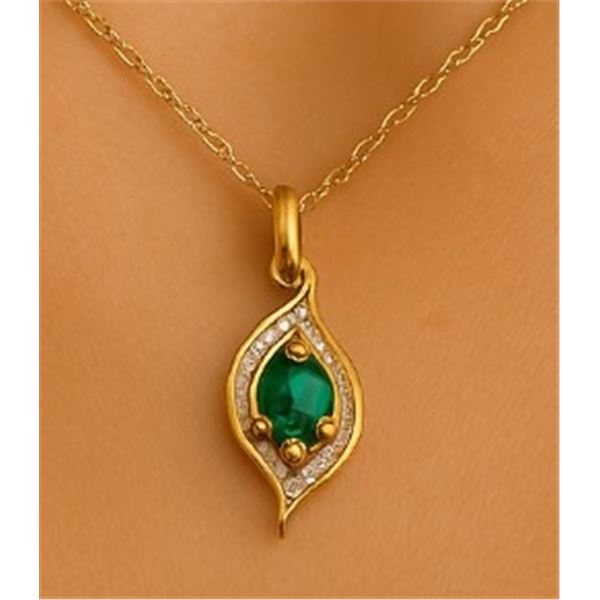 SILVER CHROME DIOPSIDE 0.8CT PENDANT