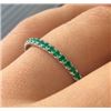 SILVER GENUINE EMERALD FULL ETERNITY RING