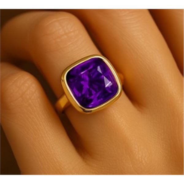 SILVER AMETHYST 1CT RING