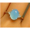 SILVER CHALCEDONY AND NATURAL DIAMOND 0.02CT RING