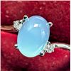 Image 4 : SILVER CHALCEDONY AND NATURAL DIAMOND 0.02CT RING
