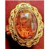 SILVER AMBER SIZE ADJUSTABLE RING