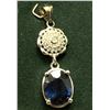 SILVER BLUE SAPPHIRE 5CT PENDANT