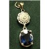 Image 2 : SILVER BLUE SAPPHIRE 5CT PENDANT