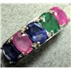 SILVER EMERALD SAPPHIRE AND RUBY 2.5CT 5.09G RING