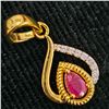 Image 3 : GOLD PLATED SILVER RUBY WHITE TOPAZ(0.45CT) GOLD