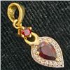 GOLD PLATED SILVER GARNET CZ(0.92CT) GOLD RHODIUM