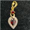 Image 2 : GOLD PLATED SILVER GARNET CZ(0.92CT) GOLD RHODIUM