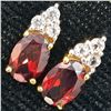 Image 2 : GOLD PLATED SILVER GARNET CZ(1.15CT) GOLD RHODIUM