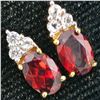 Image 3 : GOLD PLATED SILVER GARNET CZ(1.15CT) GOLD RHODIUM